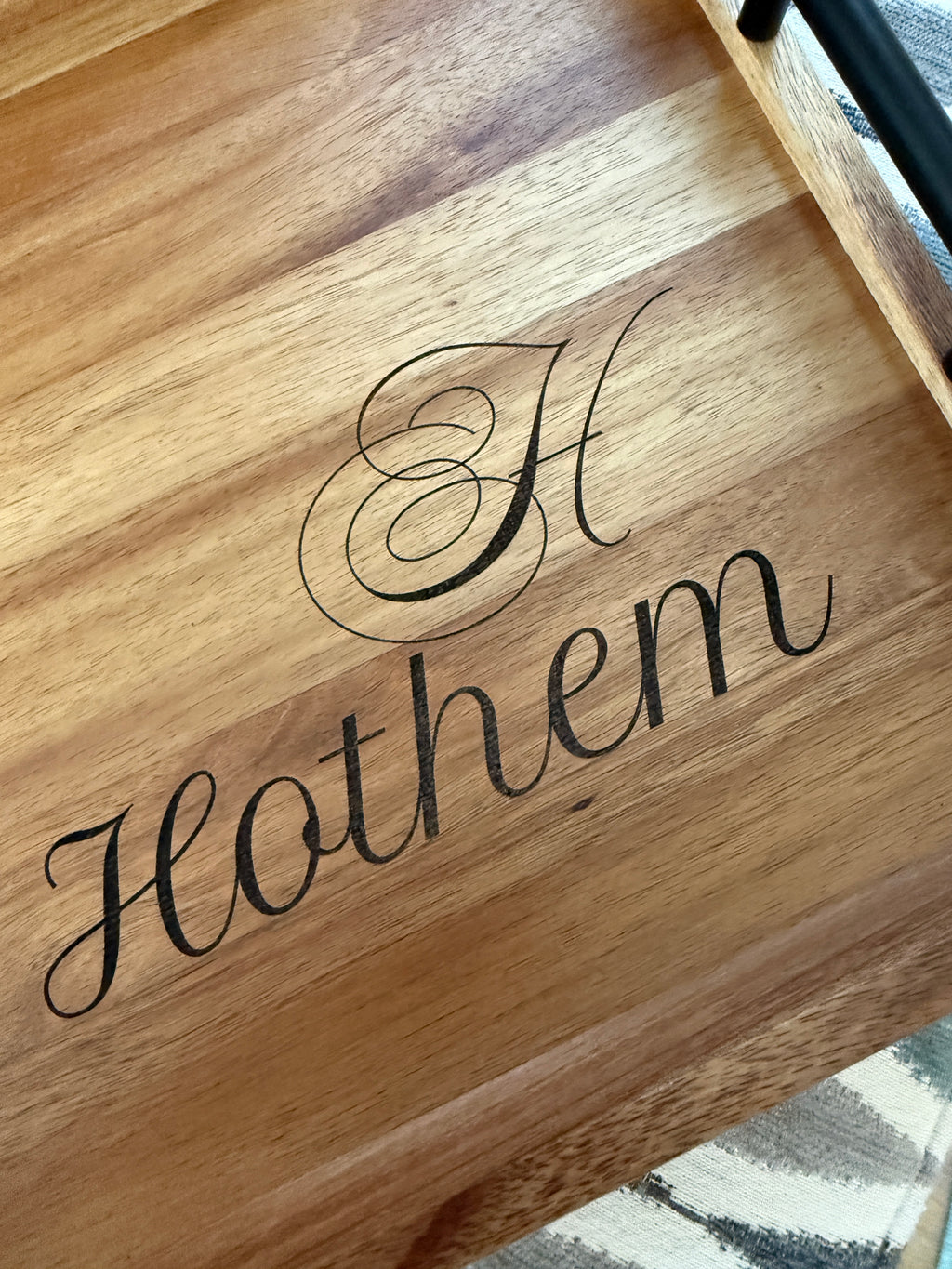 Personalized Engraved Acacia Wood Serving Tray