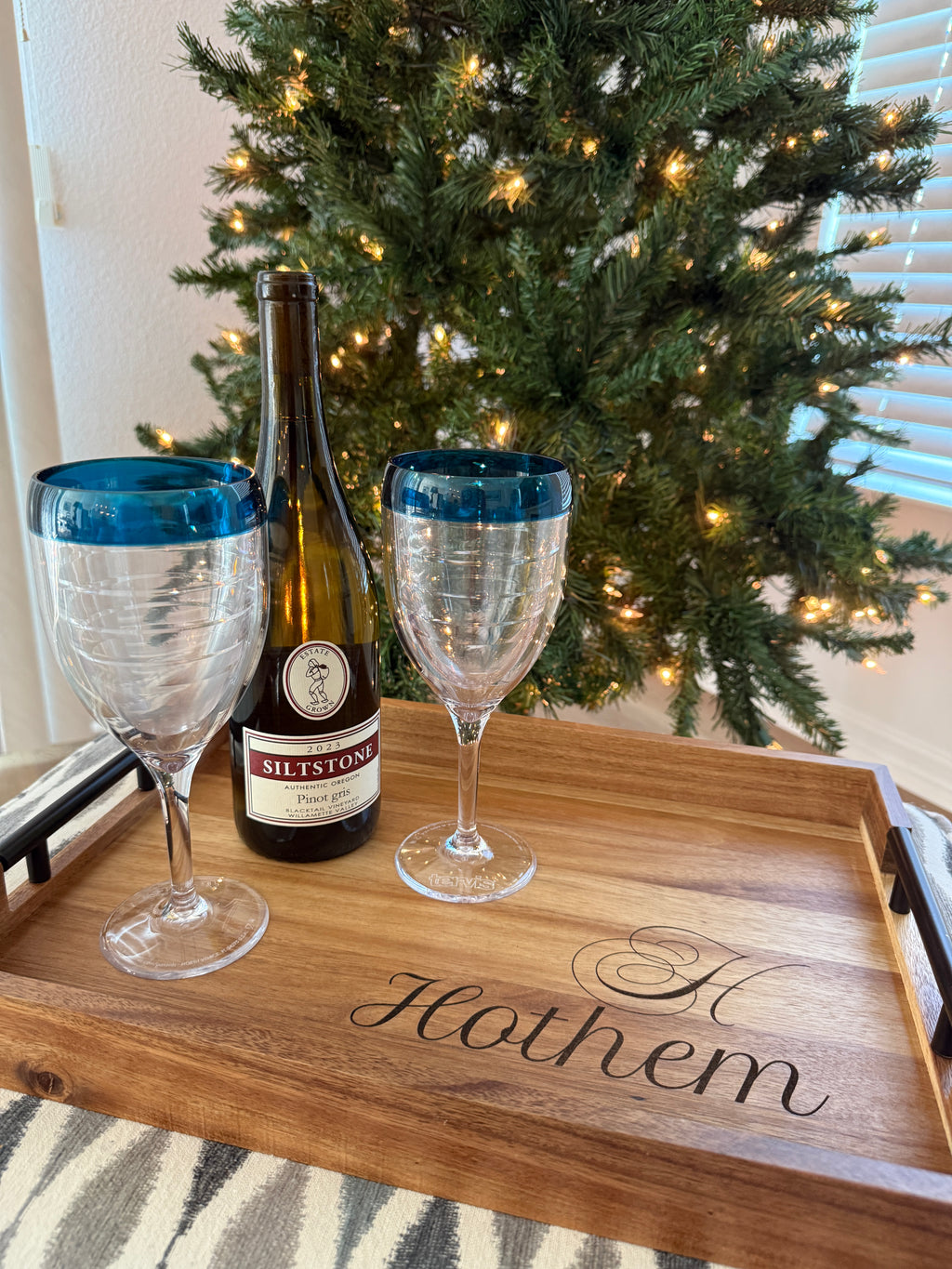 Personalized Engraved Acacia Wood Serving Tray