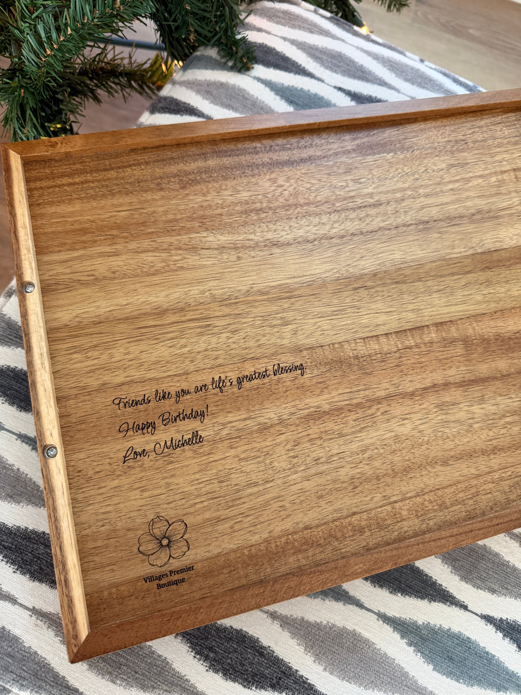 Personalized Engraved Acacia Wood Serving Tray