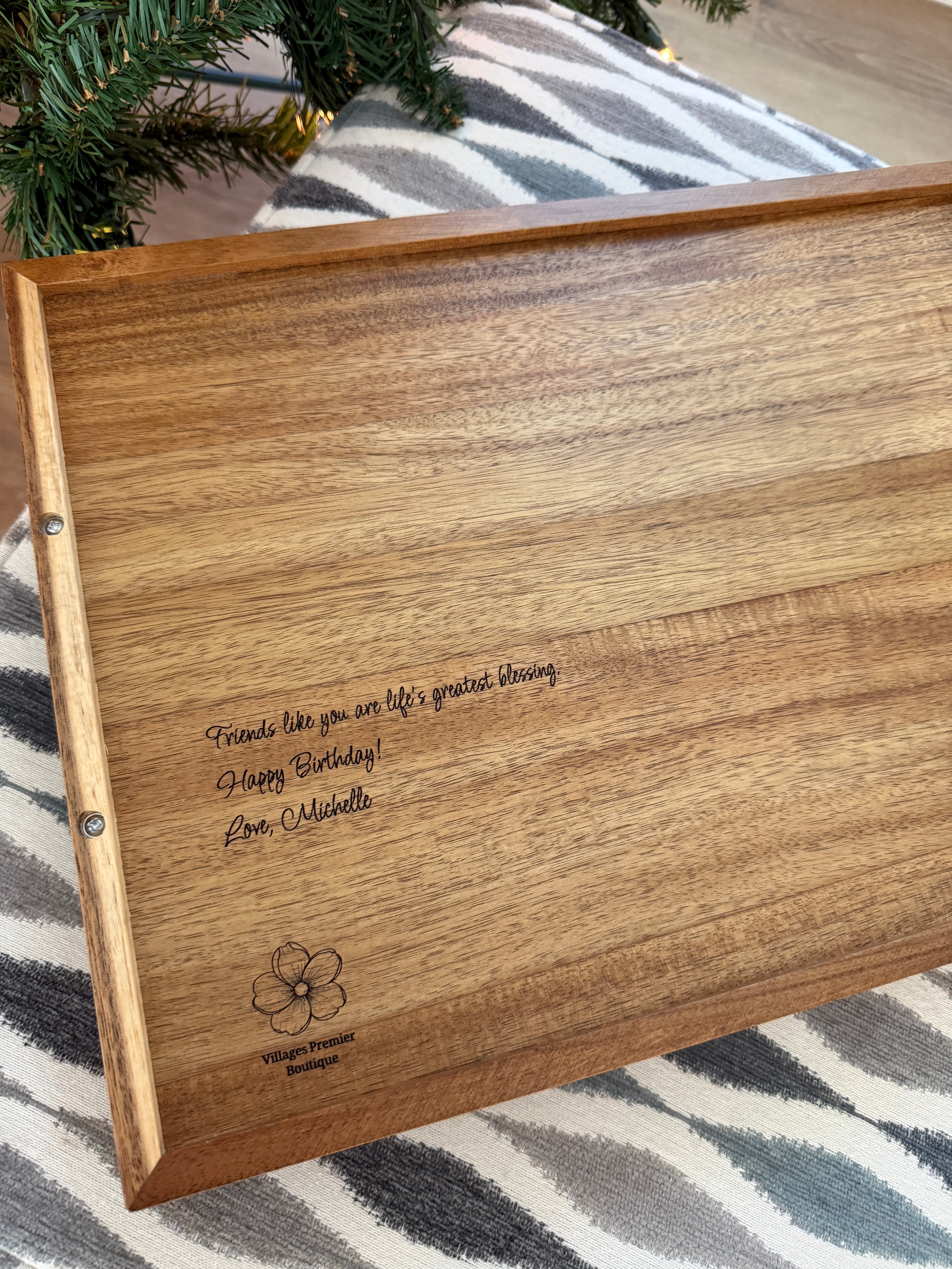 Personalized Engraved Acacia Wood Serving Tray