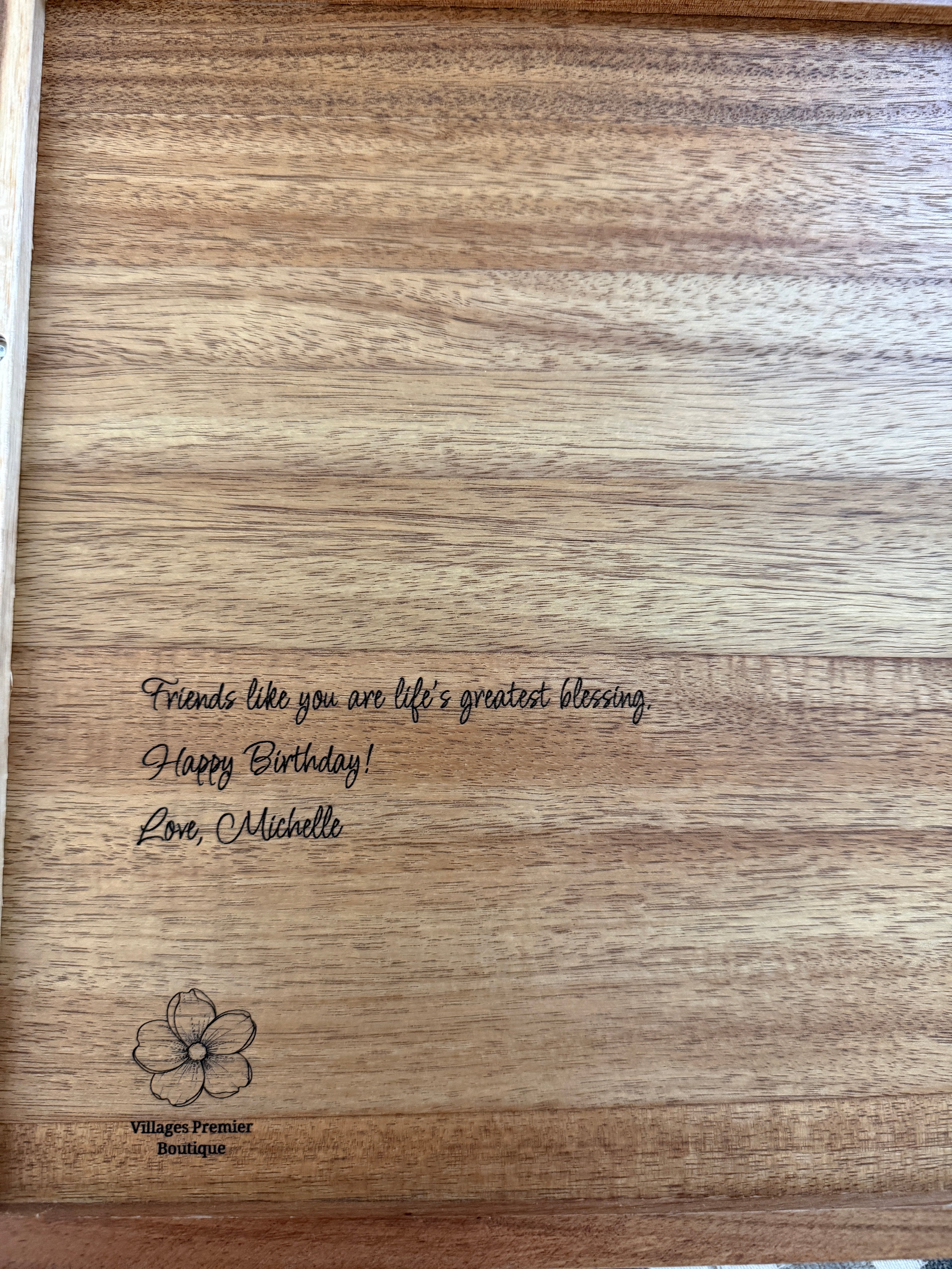 Personalized Engraved Acacia Wood Serving Tray