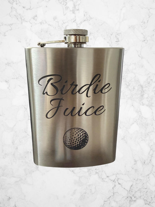 8 oz Stainless Steel "Birdie Juice" Golf Flask