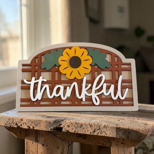 Layered Fall Shelf Sign Collection – Thankful • Blessed • Grateful