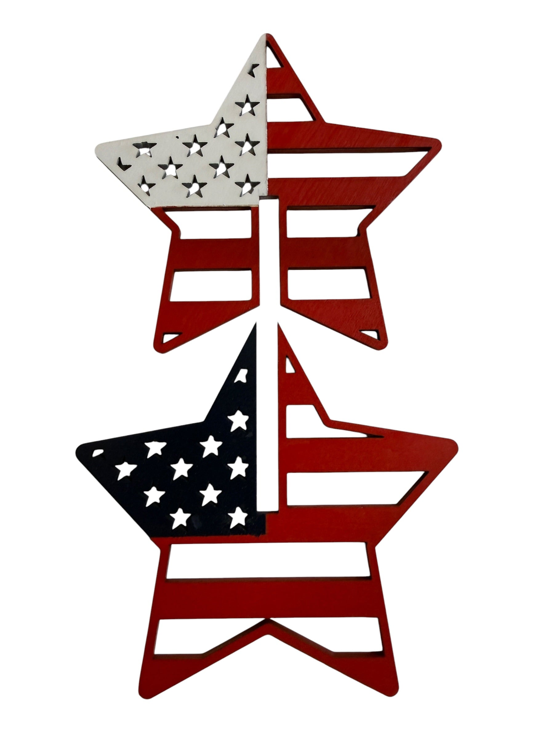 Set of 5 Patriotic Stars — Folds Flat for Easy Storage