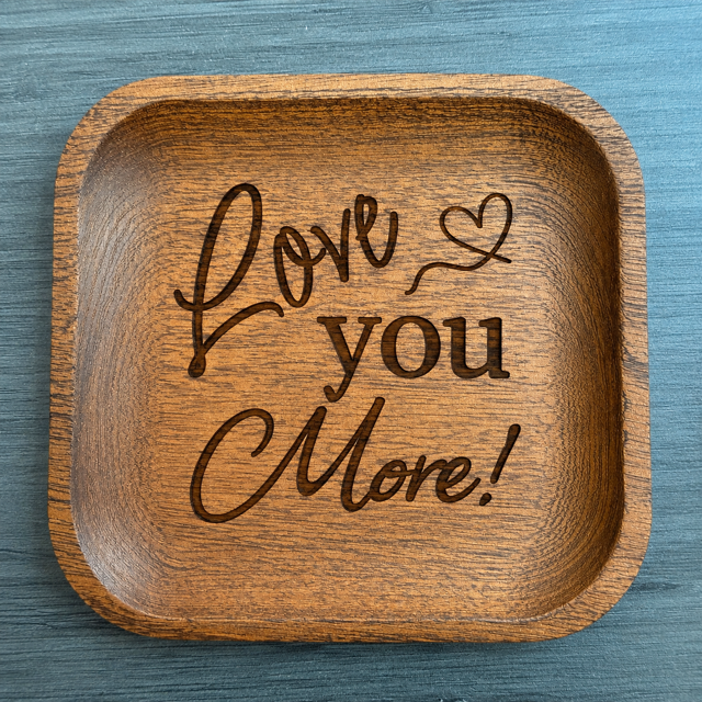 Engraved Wooden Jewelry Valet | Personalized Catchall Tray | Christian Gift | Wedding Gift | Anniversary Gift | 5" x 5"