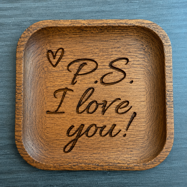 Engraved Wooden Jewelry Valet | Personalized Catchall Tray | Christian Gift | Wedding Gift | Anniversary Gift | 5" x 5"