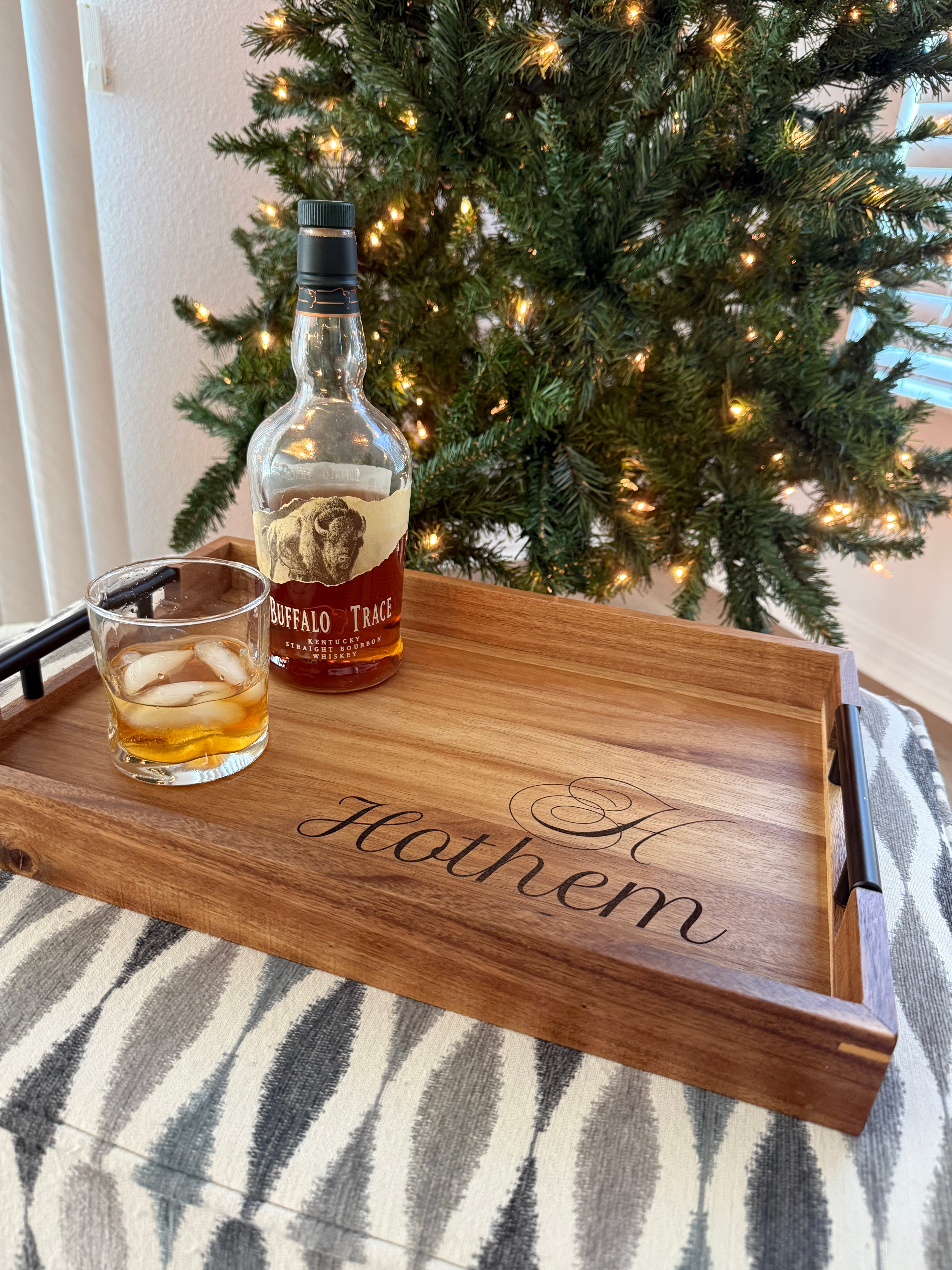 Personalized Engraved Acacia Wood Serving Tray
