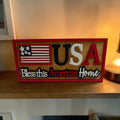 Handcrafted USA "Bless this American Home" Layered Wood Sign — 5.5" x 11.25" x 0.5"
