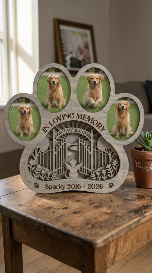 4-Photo Dog Memorial Frame