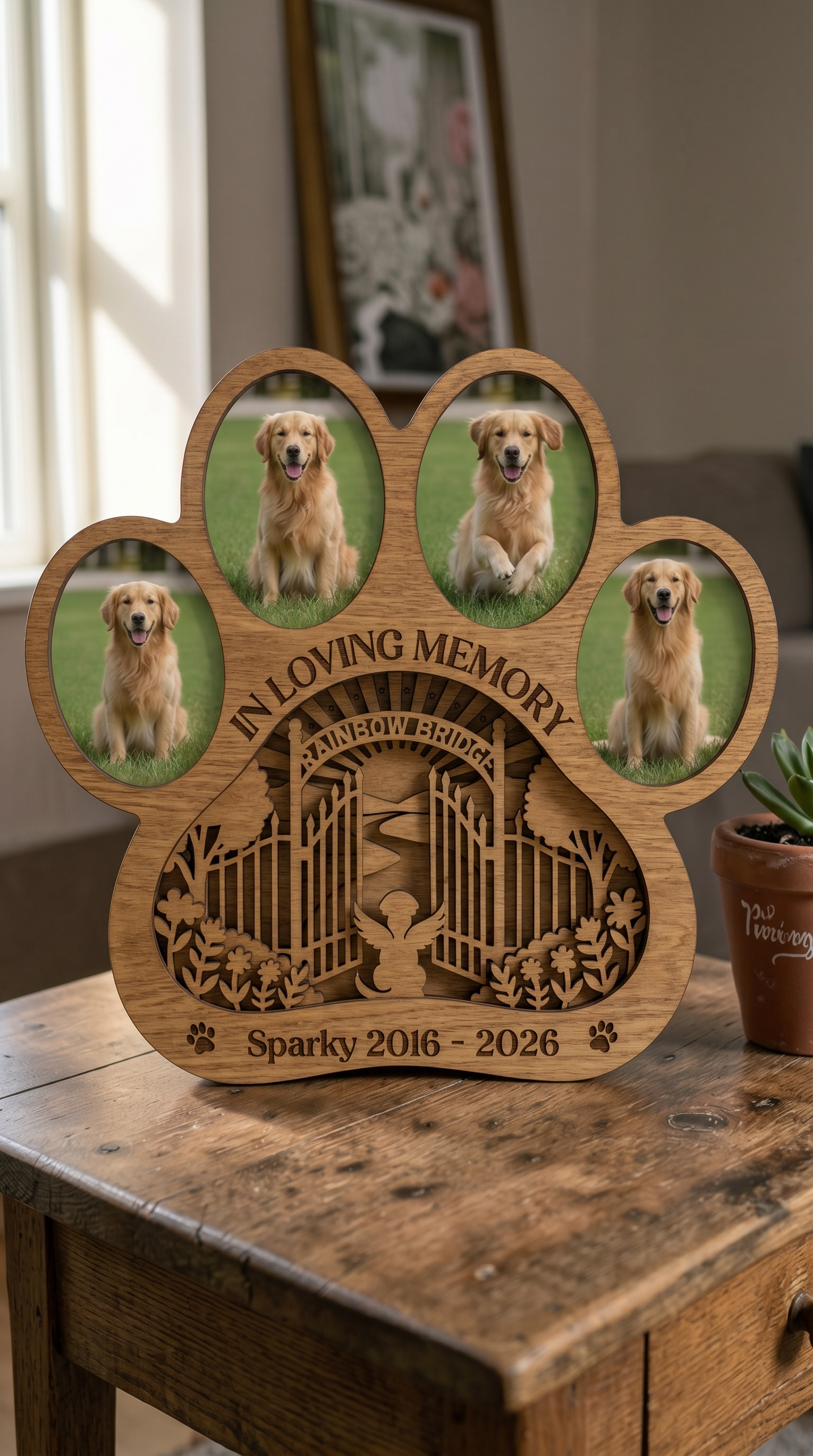 4-Photo Dog Memorial Frame