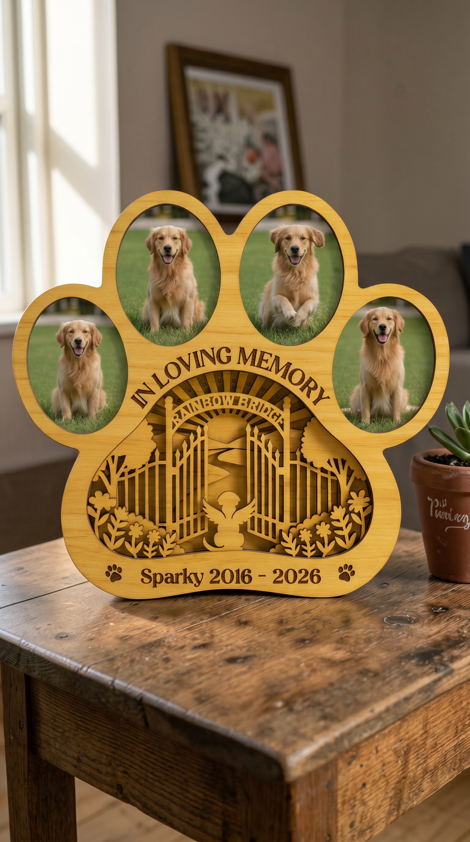 4-Photo Dog Memorial Frame