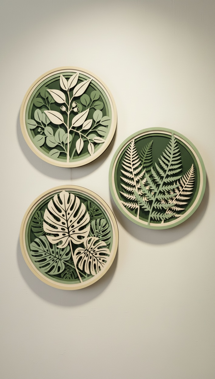 Handcrafted Layered Wooden Wall Leaf Décor Collection