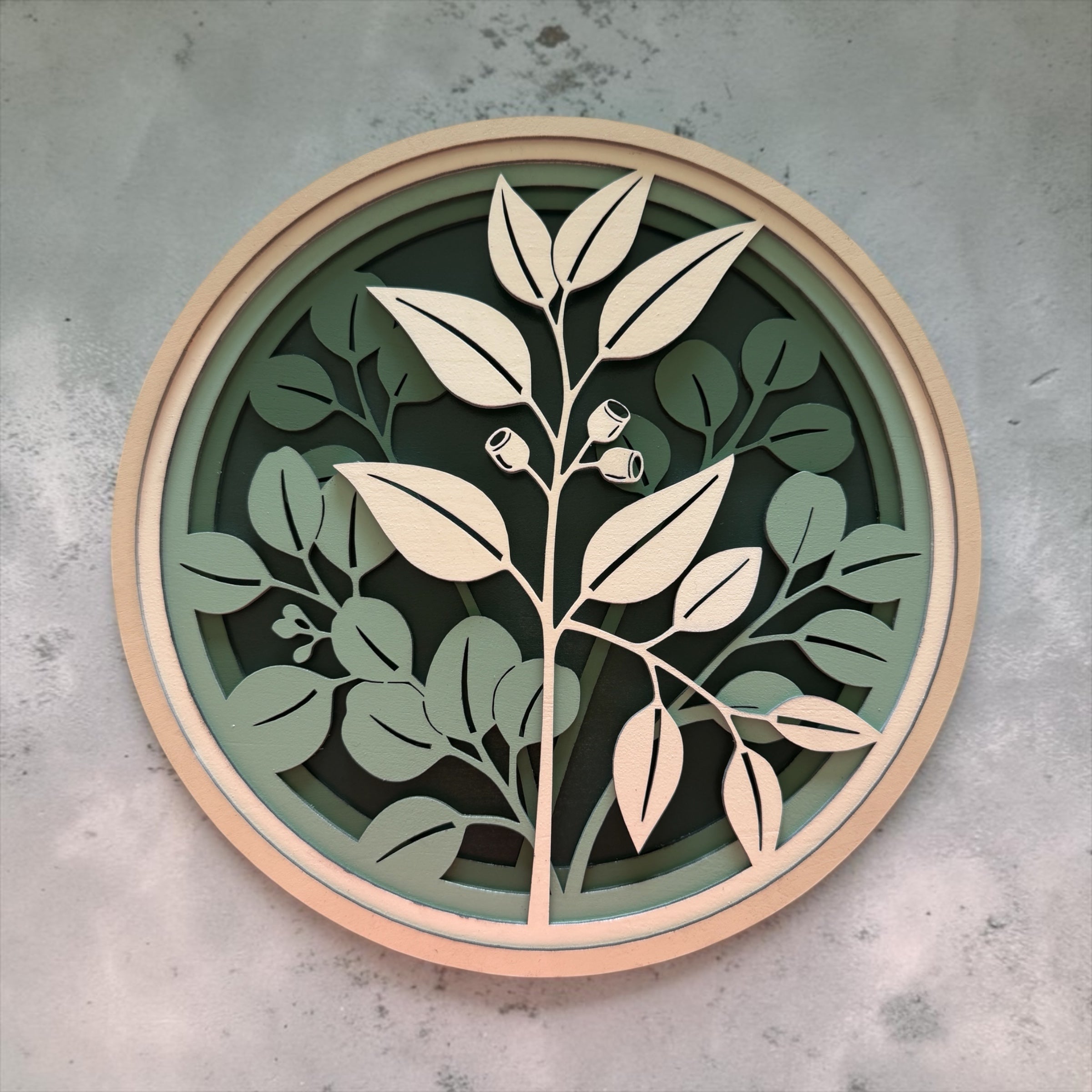 Handcrafted Layered Wooden Wall Leaf Décor Collection